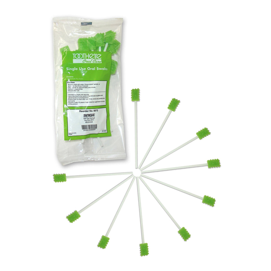 Toothette Plus Swabs, Untreated-Oral Swab Toothette Plus Untreated Foam Tip 10 per Pack
