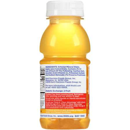 Thick-It Clear Advantage Honey Consistency Apple Thickened Beverage, 8 oz. Bottle-Thickened Beverage Thick-It Clear Advantage 8 oz. Bottle Apple Flavor Liquid IDDSI Level 3 Moderately Thick/Liquidized