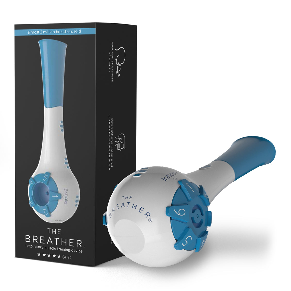 The Breather Respiratory Exerciser, Blue-Inhaler Therapy System The Breather Adult
