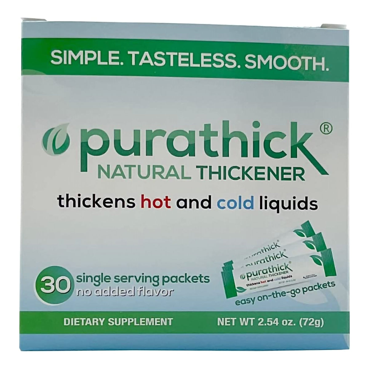 purathick Thin Nectar Beverage Thickener-Food and Beverage Thickener purathick 2.4 Gram Individual Packet Unflavored Powder IDDSI Level 1 Slightly Thick