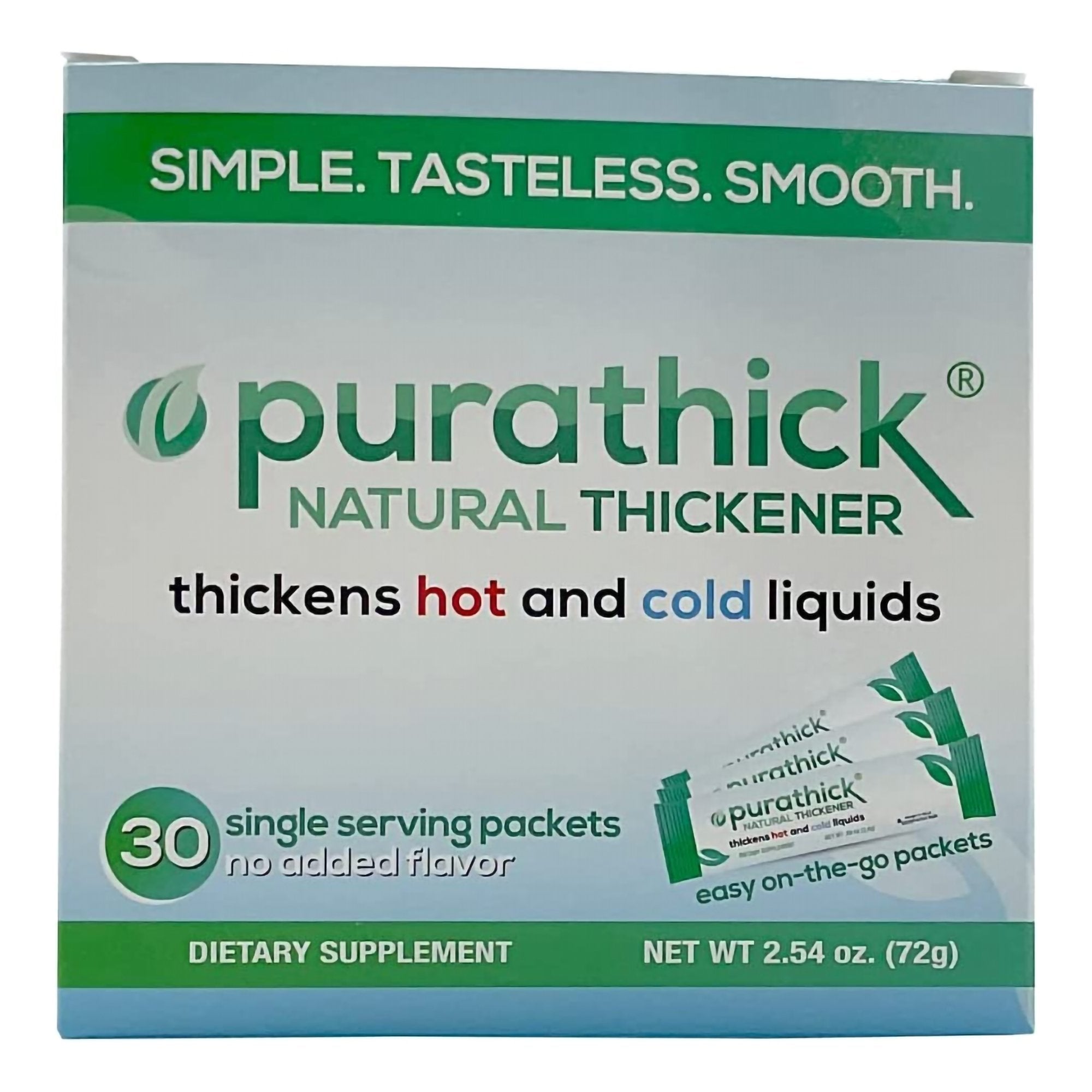 purathick Thin Nectar Beverage Thickener-Food and Beverage Thickener purathick 2.4 Gram Individual Packet Unflavored Powder IDDSI Level 1 Slightly Thick