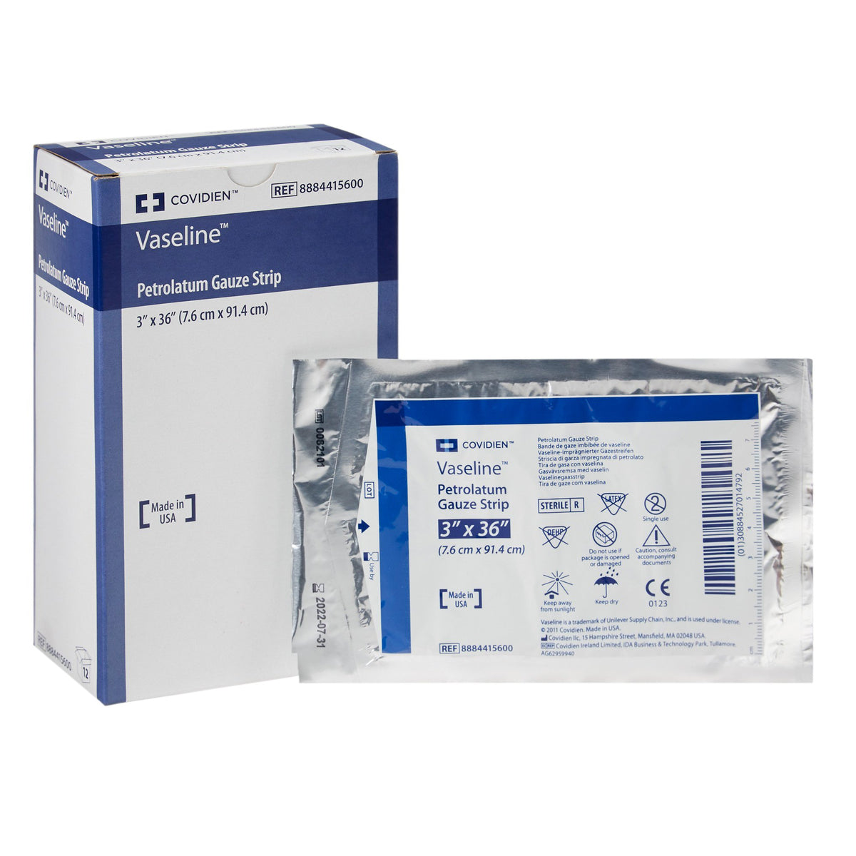 Vaseline Petrolatum Impregnated Dressing, 3 x 36 Inch-Petrolatum Impregnated Dressing Vaseline Strip 3 X 36 Inch Sterile