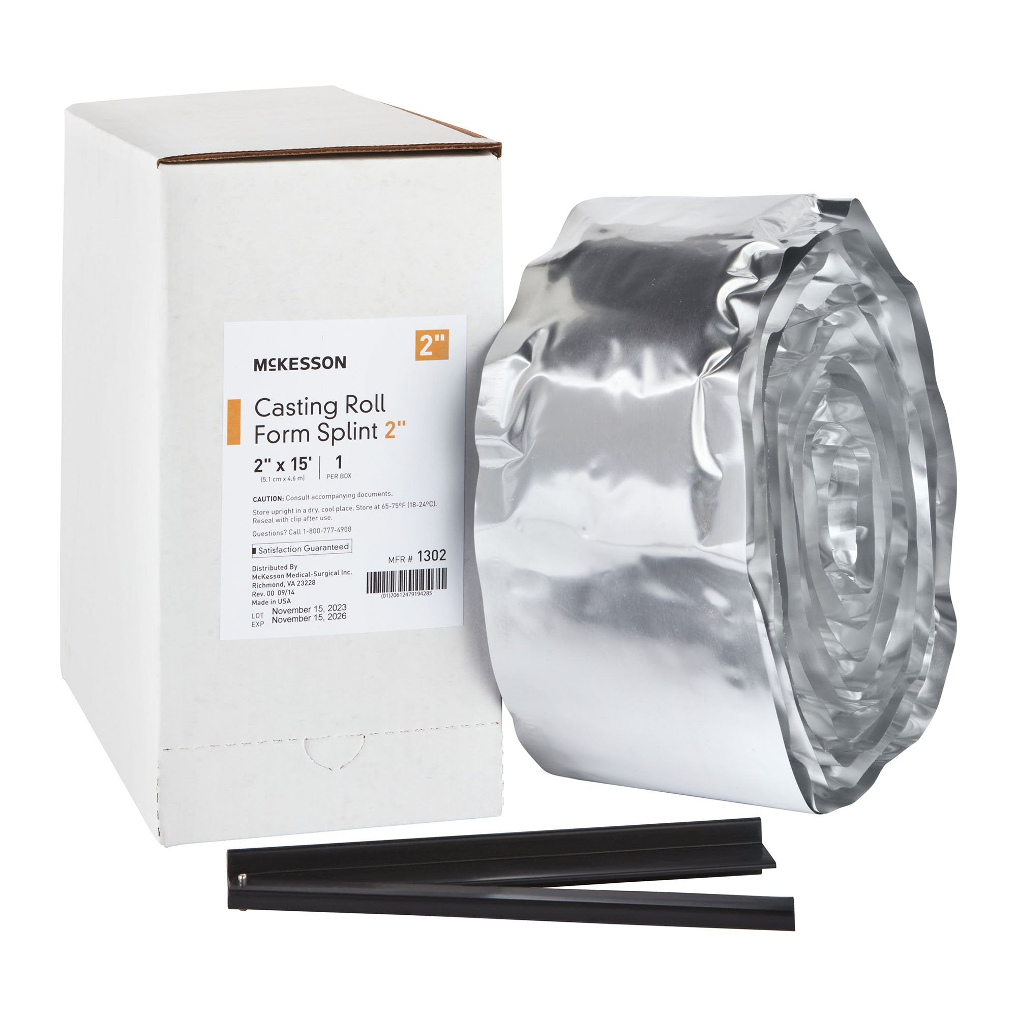 McKesson White Casting Roll Form Splints, 2 Inch x 15 Foot-Padded Splint Roll McKesson 2 Inch X 15 Foot Fiberglass White