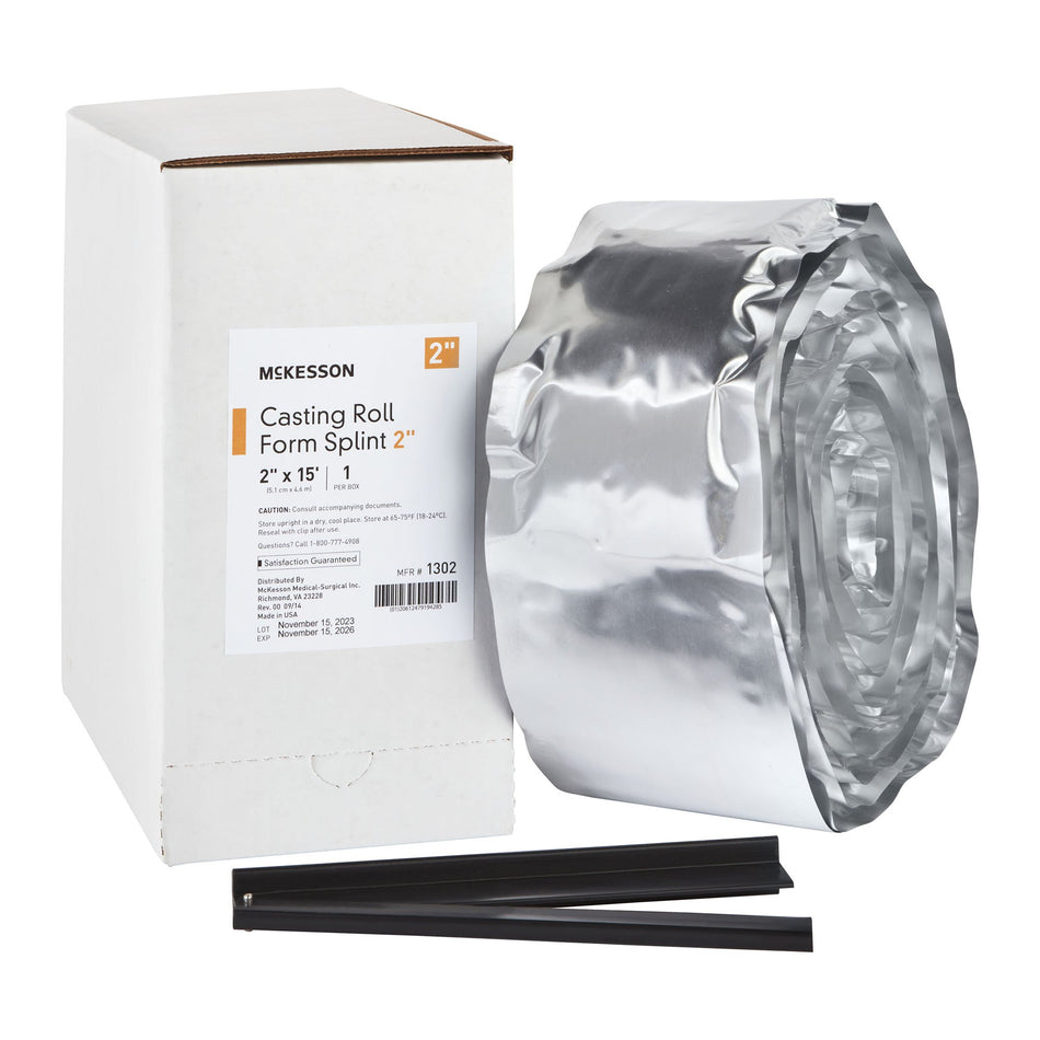 McKesson White Casting Roll Form Splints, 2 Inch x 15 Foot-Padded Splint Roll McKesson 2 Inch X 15 Foot Fiberglass White