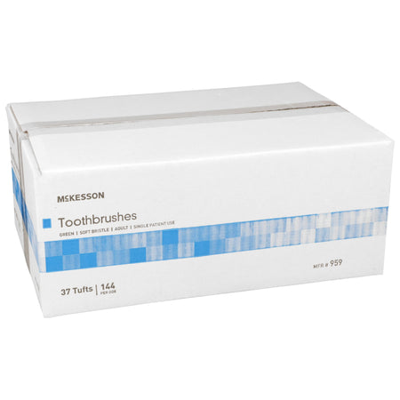 McKesson Soft Bristle Straight Toothbrush-Toothbrush McKesson Green Adult Soft