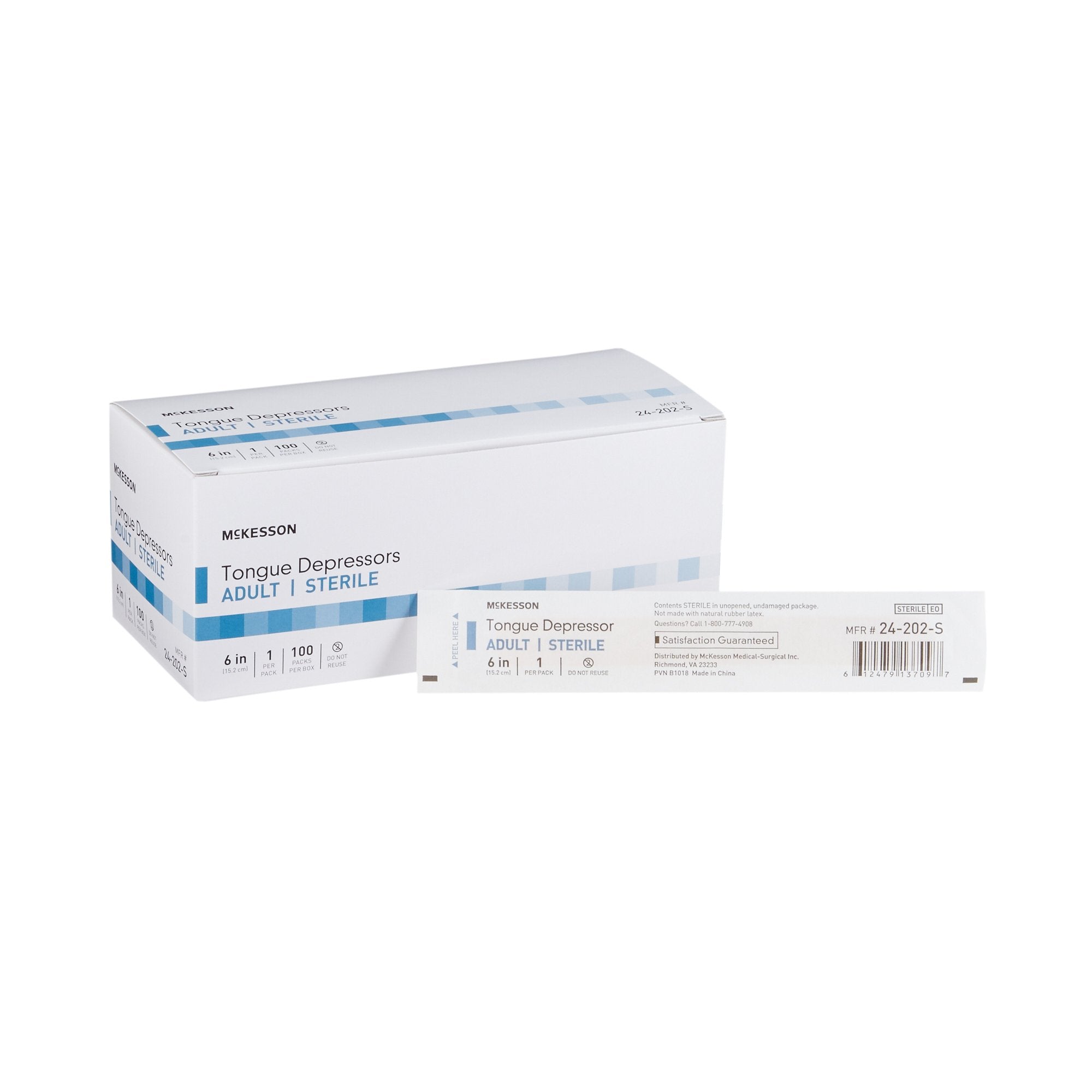 McKesson Tongue Depressors , Senior, Wide Blade, Non-Sterile-Tongue Depressor McKesson 6 Inch Length Wood Senior