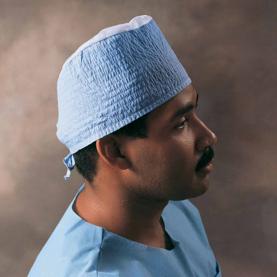 Halyard Blue Ties Surgeon Cap-Surgeon Cap One Size Fits Most Blue Tie Closure