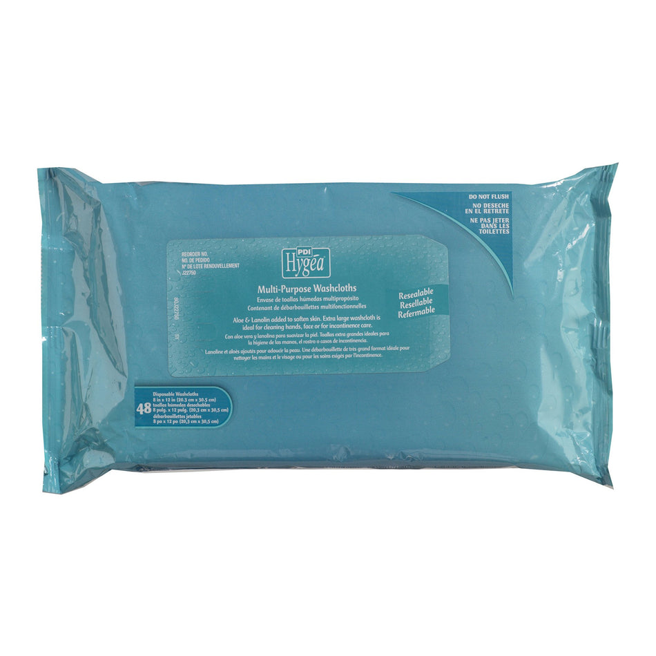 Hygea Scented Multi-Purpose Washcloths-Personal Cleansing Wipe Hygea Soft Pack Scented 48 Count