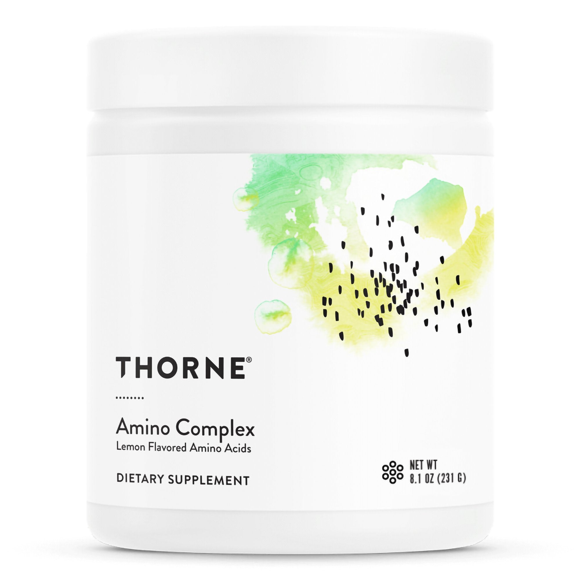 Thorne Amino Complex Lemon Flavor Amino Acids Dietary Supplement-Oral Supplement THORNE Amino Complex Lemon Flavor Powder 8.1 oz. Canister