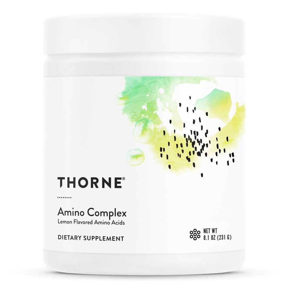 Thorne Amino Complex Lemon Flavor Amino Acids Dietary Supplement-Oral Supplement THORNE Amino Complex Lemon Flavor Powder 8.1 oz. Canister