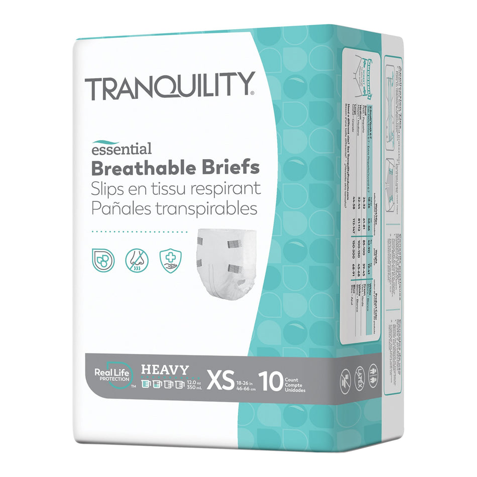 Tranquility Essential Heavy Incontinence Brief, Extra Small-Unisex Adult Incontinence Brief Tranquility Essential X-Small Disposable Heavy Absorbency