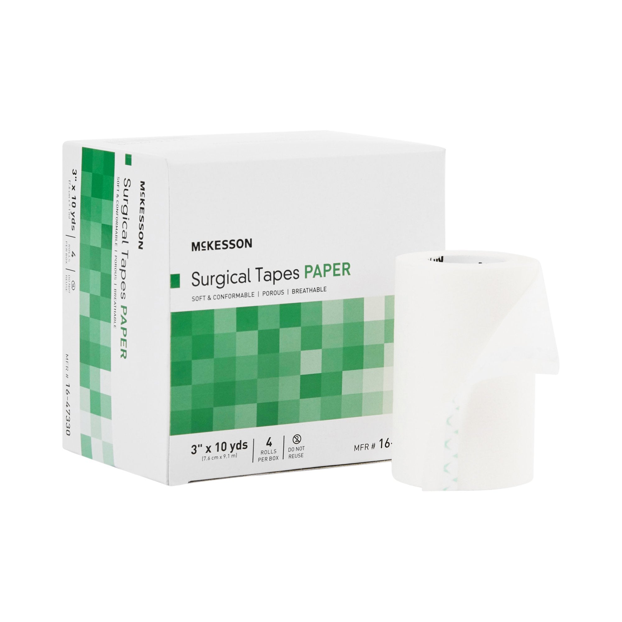 McKesson Medical Tape, 3 Inch x 10 Yard, White-Medical Tape McKesson White 3 Inch X 10 Yard Paper NonSterile