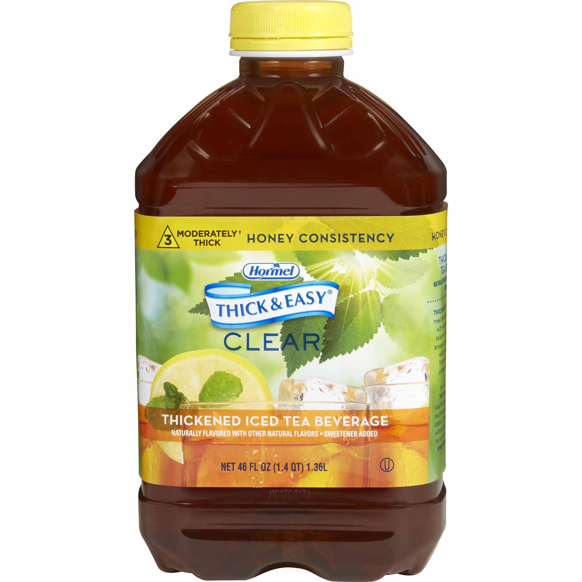 Thick & Easy Clear Honey Consistency Iced Tea Thickened Beverage, 46-ounce bottle-Thickened Beverage Thick & Easy 46 oz. Bottle Iced Tea Flavor Liquid IDDSI Level 3 Moderately Thick/Liquidized
