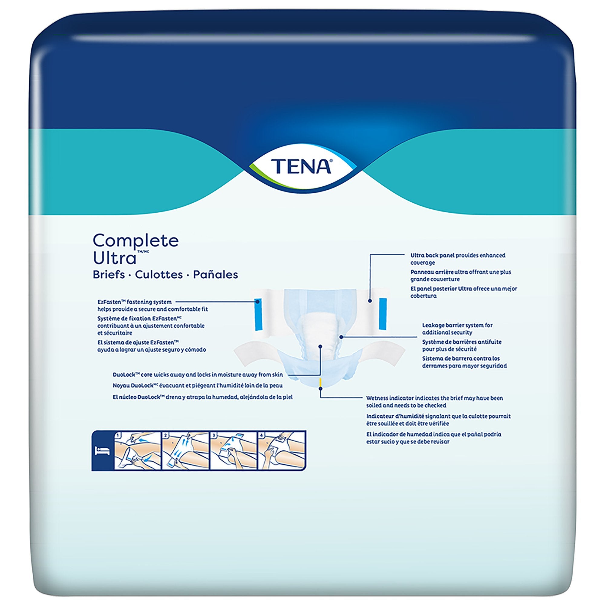Tena Complete Ultra Incontinence Brief, Large-Unisex Adult Incontinence Brief TENA Complete Ultra Large Disposable Moderate Absorbency