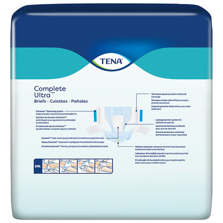 Tena Complete Ultra Incontinence Brief, Large-Unisex Adult Incontinence Brief TENA Complete Ultra Large Disposable Moderate Absorbency