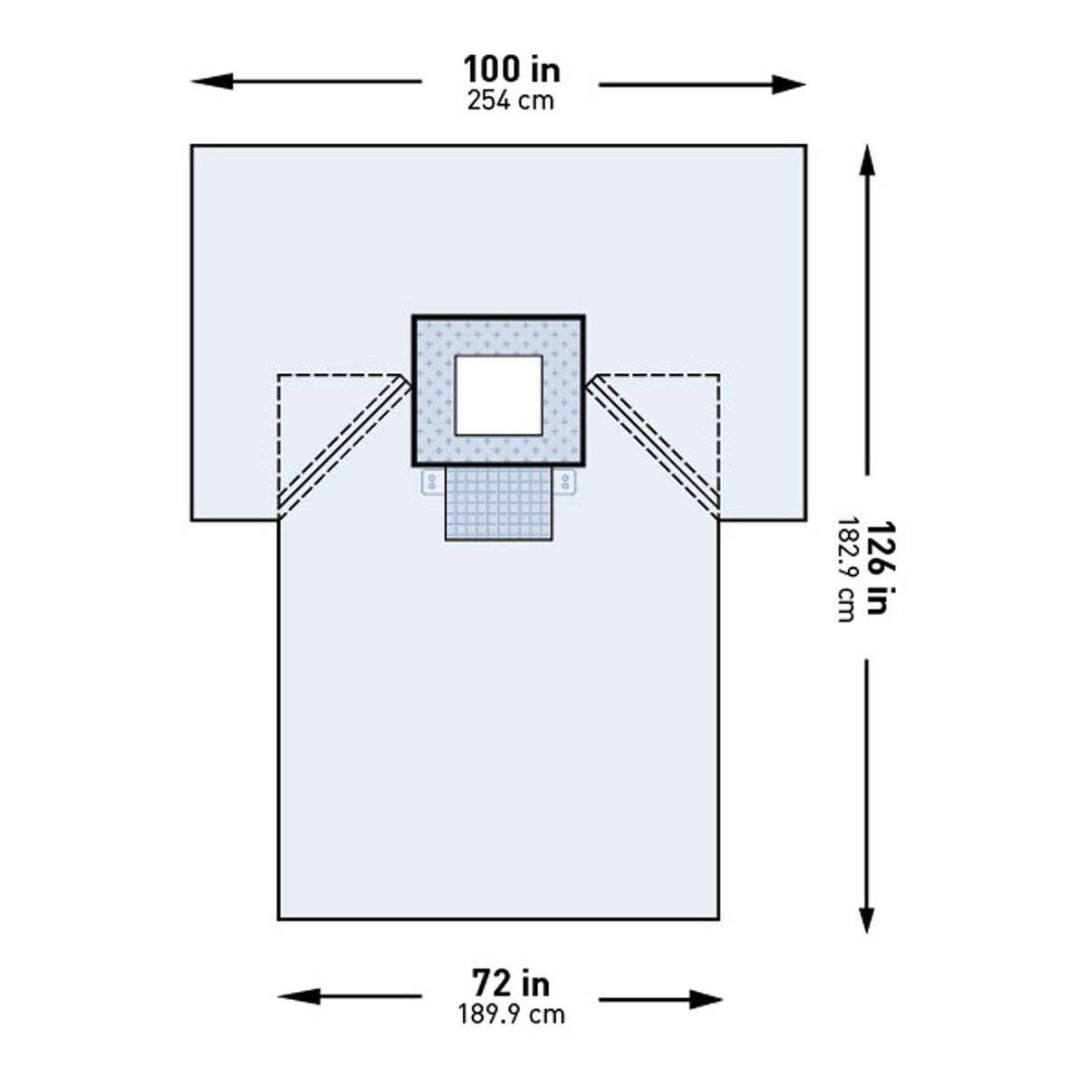 McKesson Sterile Chest Drape, 100 x 72 x 126 Inch-Surgical Drape McKesson Chest Drape 100 W X 72 W X 126 L Inch Sterile