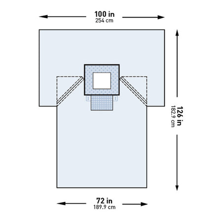 McKesson Sterile Chest Drape, 100 x 72 x 126 Inch-Surgical Drape McKesson Chest Drape 100 W X 72 W X 126 L Inch Sterile