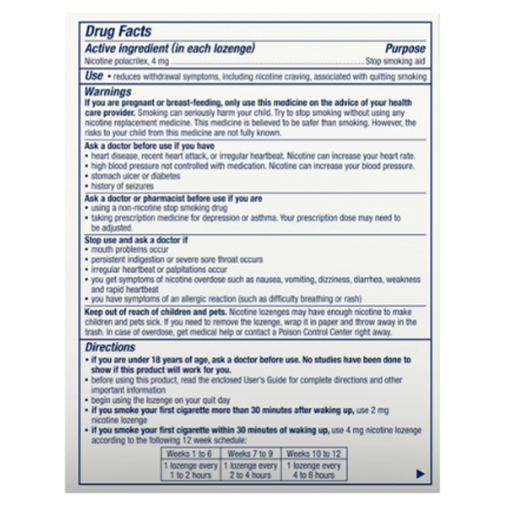 Nicorette Stop Smoking Aid Mini Lozenges 4 mg Mint-Stop Smoking Aid Nicorette 4 mg Strength Lozenge