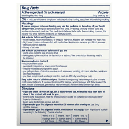 Nicorette Stop Smoking Aid Mini Lozenges 4 mg Mint-Stop Smoking Aid Nicorette 4 mg Strength Lozenge