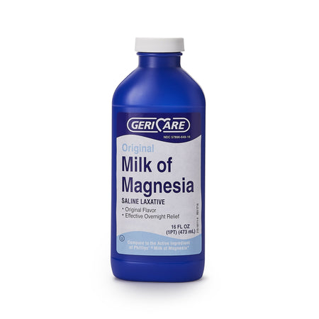 Geri-Care Magnesium Hydroxide Laxative-Laxative Geri-Care Original Flavor Oral Suspension 16 oz. 400 mg / 5 mL Strength Magnesium Hydroxide