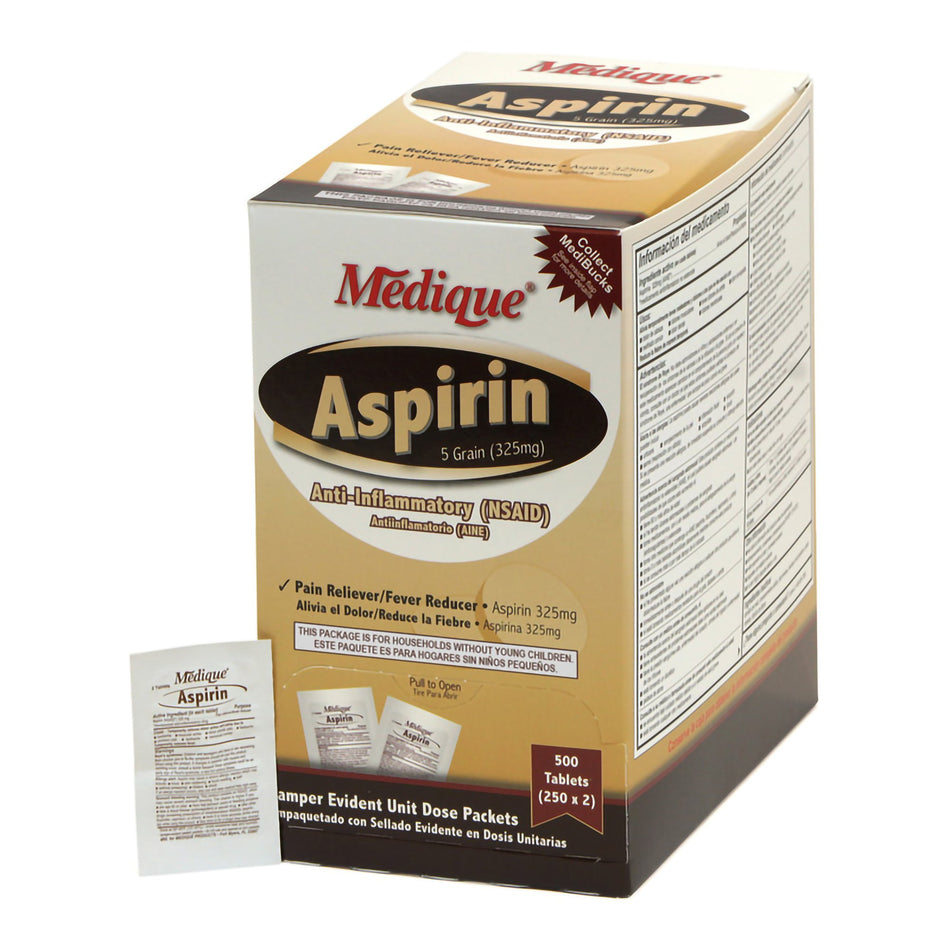 Medique Aspirin Pain Relief-Pain Relief Medique 325 mg Strength Aspirin Tablet 250 per Box