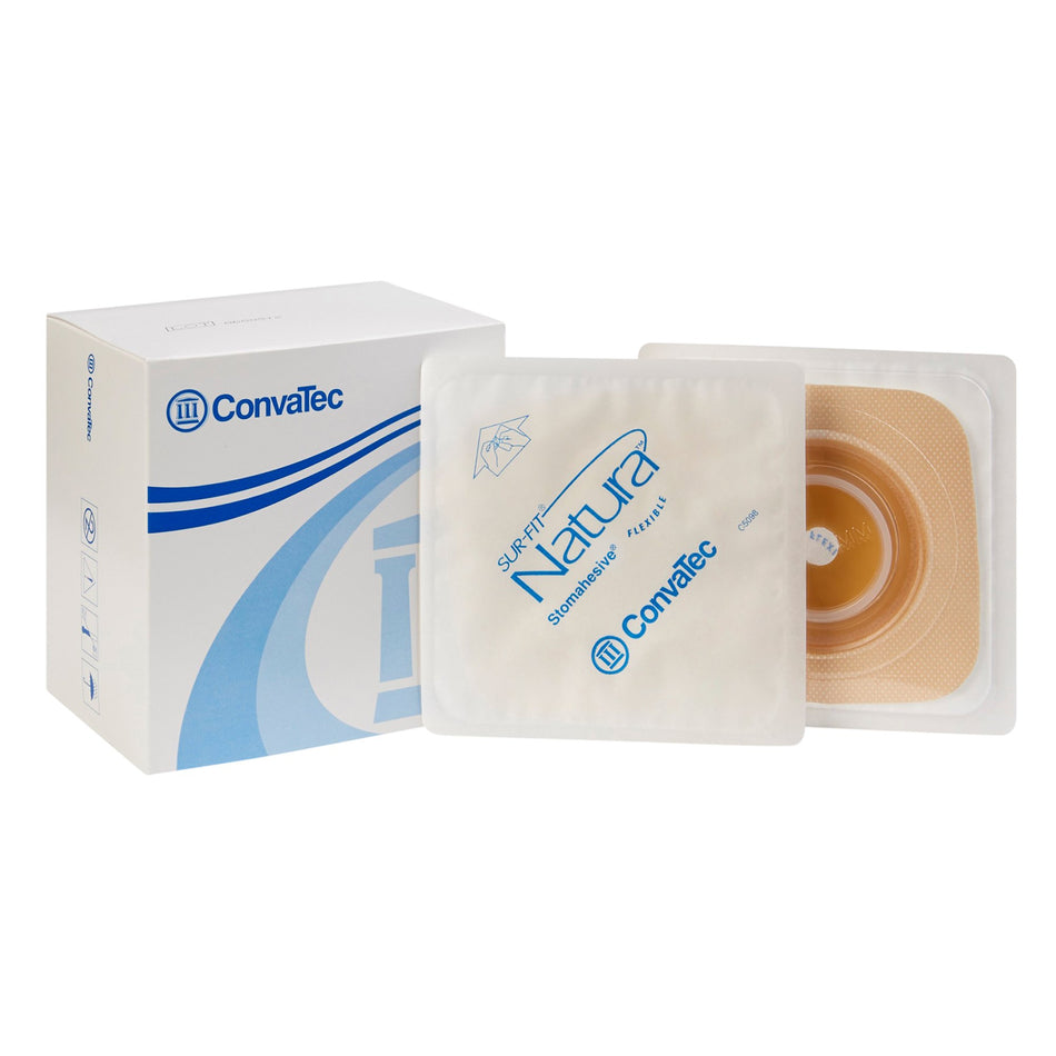 Sur-Fit Natura� Colostomy Barrier With Up to 7/8 Inch Stoma Opening-"Ostomy Barrier Sur-Fit Natura� Trim to Fit, Standard Wear Stomahesive� Adhesive 38 mm Flange Sur-Fit� Natura� System Hydrocolloid Up to 7/8 Inch Opening 4 X 4 Inch"