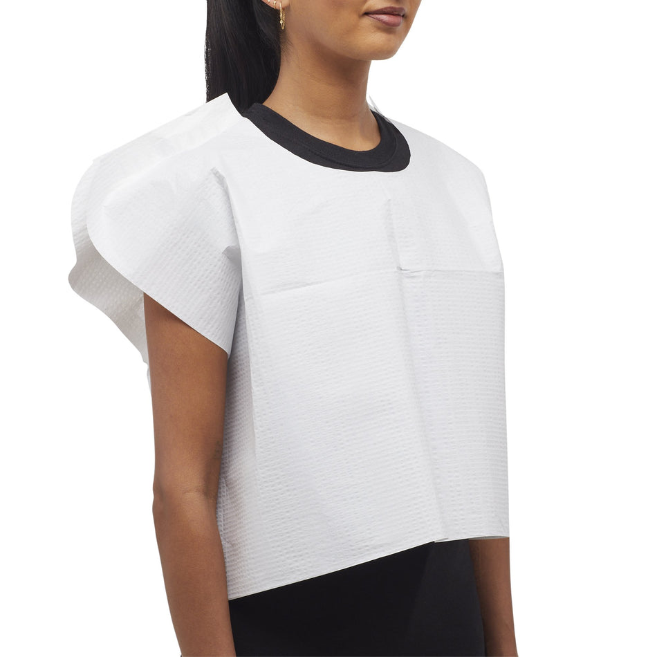 McKesson Exam Cape, White, 21 x 30 Inch-Exam Cape McKesson White Front / Back Opening Without Closure Unisex