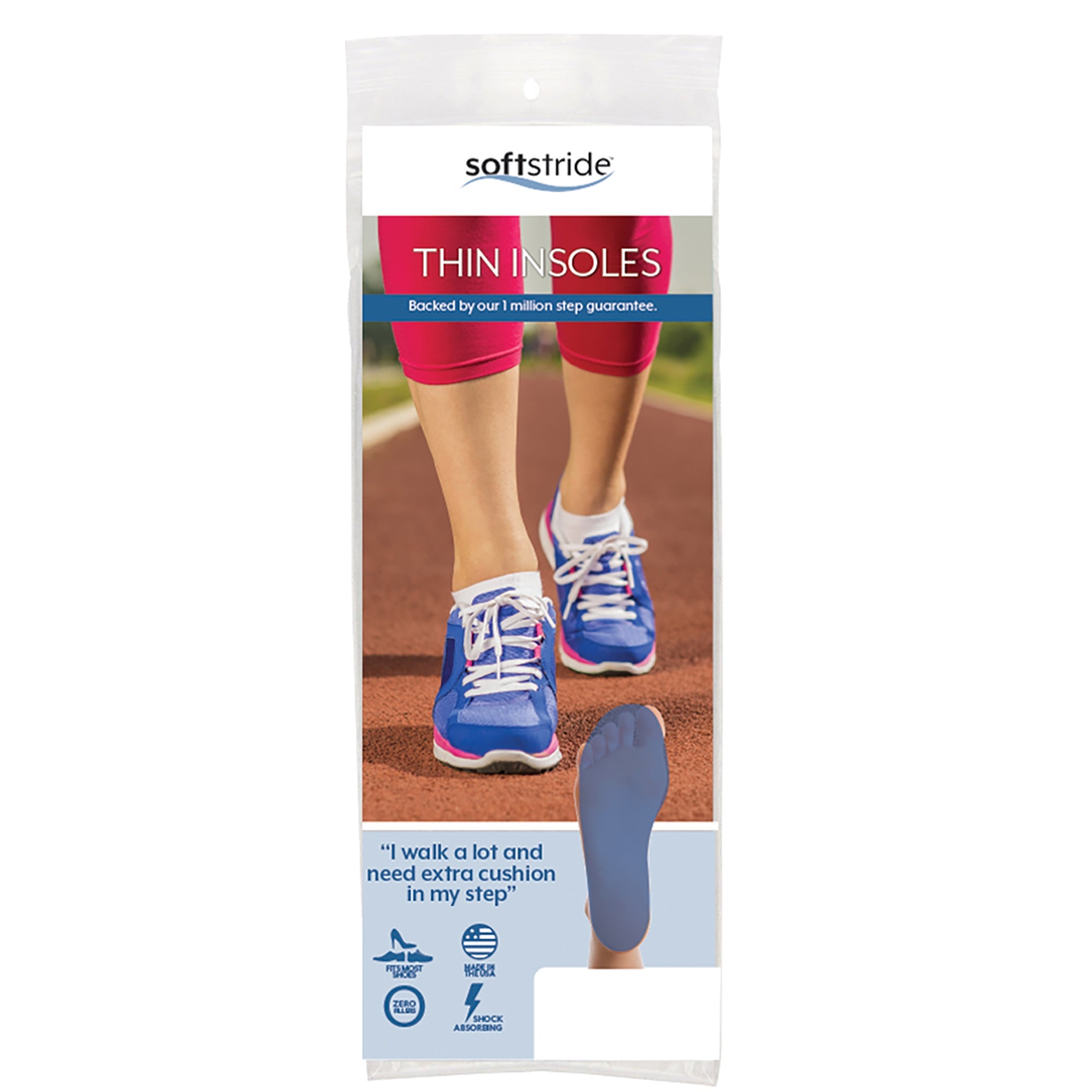 Soft Stride Thin Insole Polymer Full Length Insole, For Women's Shoe Size 7 - 9; Men's 6 - 8-Insole Soft Stride Thin Insole Full Length Polymer Male 6 to 8 / Female 7 to 9