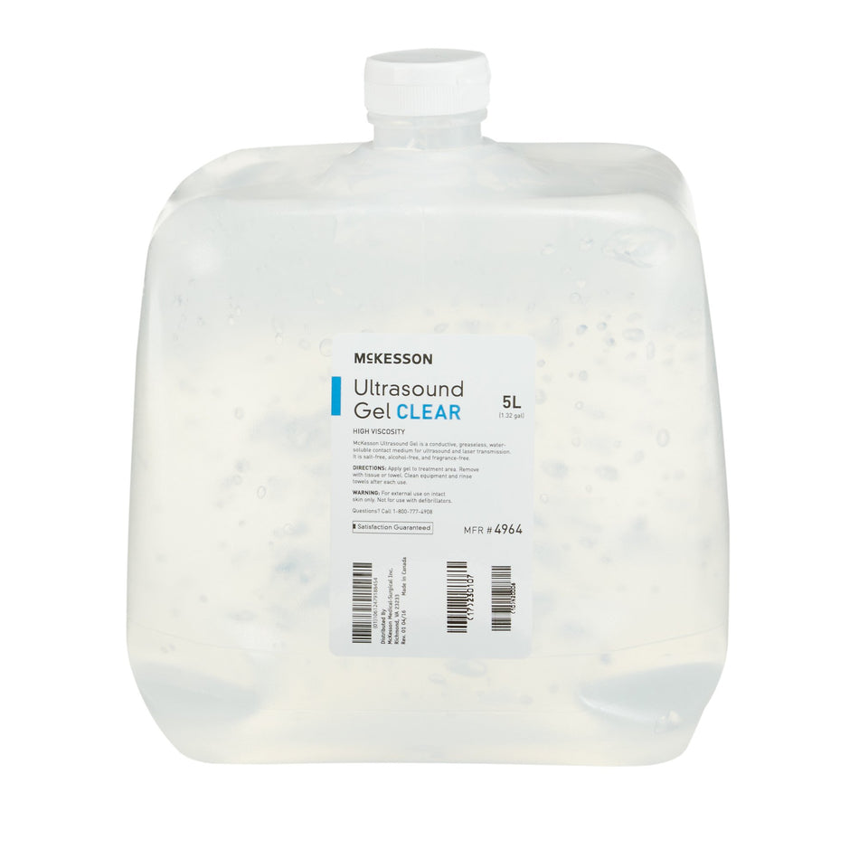 McKesson Ultrasound Gel, Clear, 5 Liters, Cubitainer, Ultrasound and Laser Transmission-Ultrasound Gel McKesson High Viscosity 5 Liter Jug NonSterile
