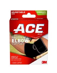 3M Ace Elbow Support, Breathable, Adjustable-Elbow Support 3M Ace One Size Fits Most Pull-On Sleeve Left or Right Elbow Black