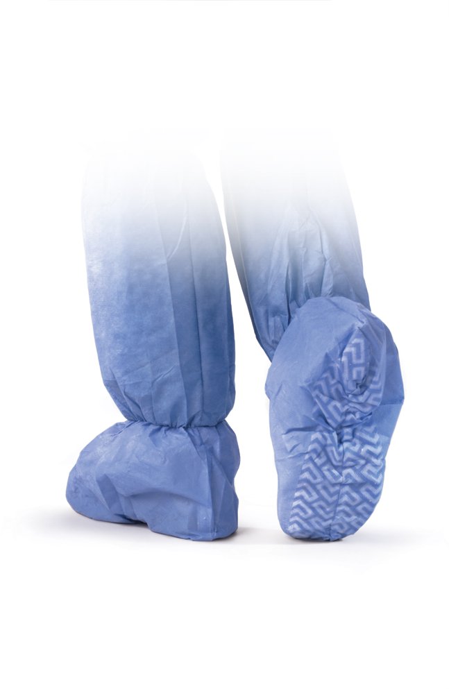 Medline Boot Cover-Boot Cover X-Large Knee High Nonskid Sole Blue NonSterile