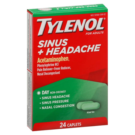 Tylenol Sinus + Headache Acetaminophen / Phenylephrine HCl Cold and Sinus Relief-Cold and Sinus Relief Tylenol Sinus + Headache 325 mg - 5 mg Strength Tablet