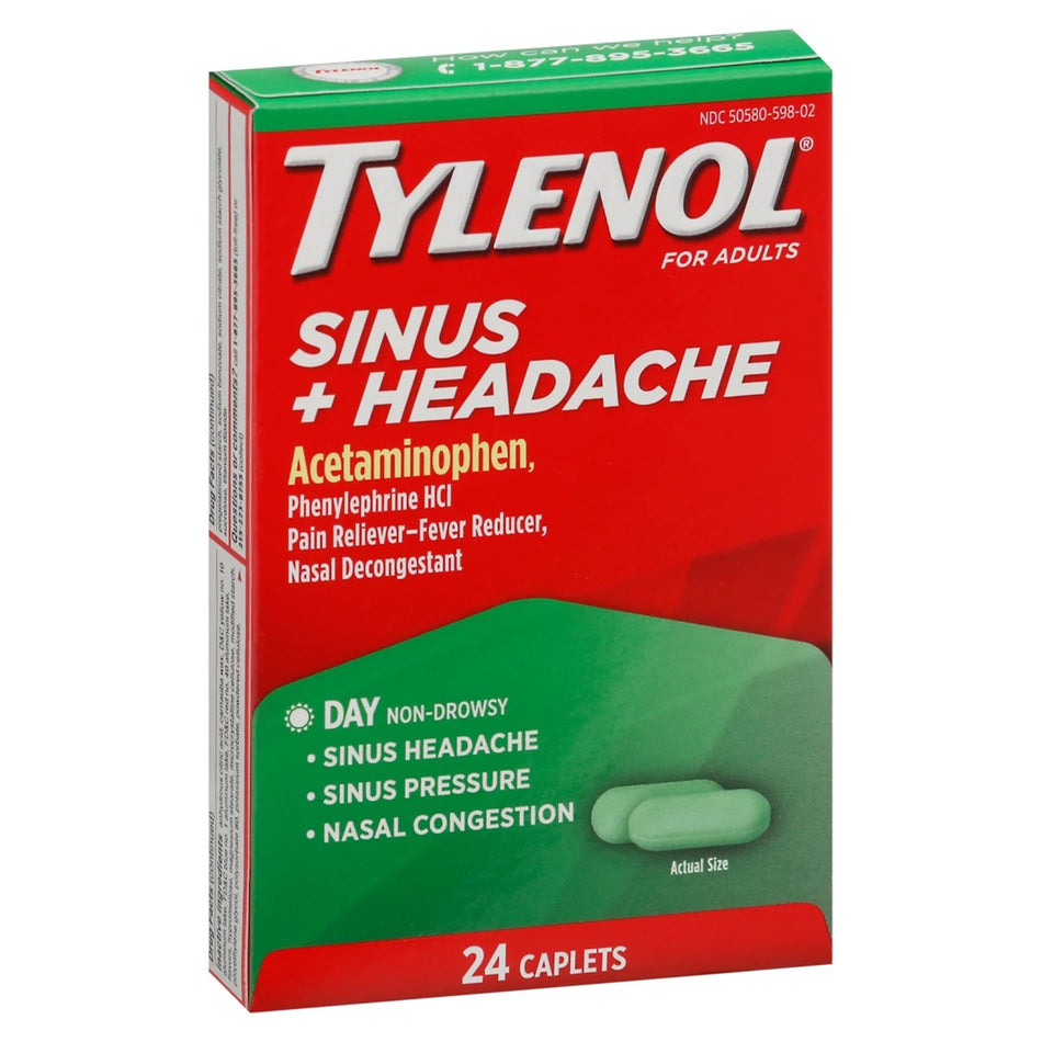 Tylenol Sinus + Headache Acetaminophen / Phenylephrine HCl Cold and Sinus Relief-Cold and Sinus Relief Tylenol Sinus + Headache 325 mg - 5 mg Strength Tablet