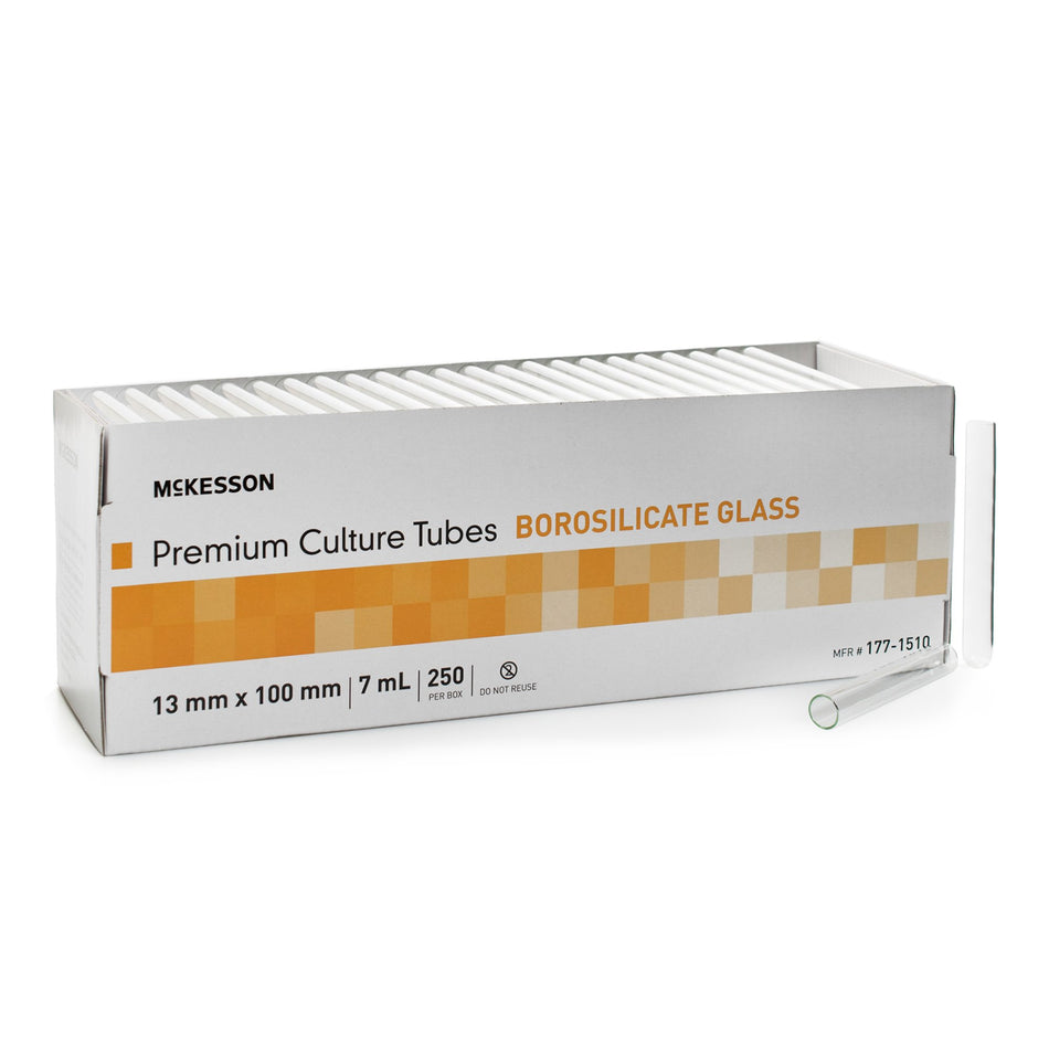 McKesson Test Tube, 7 mL, 13 x 100 mm-McKesson Test Tube Plain 7 mL Without Closure Glass Tube