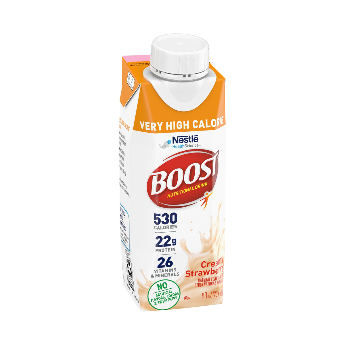 Boost Very High Calorie Strawberry Nutritional Drink, 8-ounce carton-Oral Supplement Boost Very High Calorie Strawberry Flavor Liquid 8 oz. Reclosable Carton