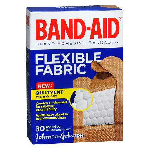 Band-Aid� Flexible Fabric Tan Adhesive Strip, Assorted Sizes-Adhesive Strip Band-Aid� 5/8 X 2-1/4 Inch / 3/4 X 3 Inch / 1 X 3 Inch Fabric Rectangle Tan Sterile