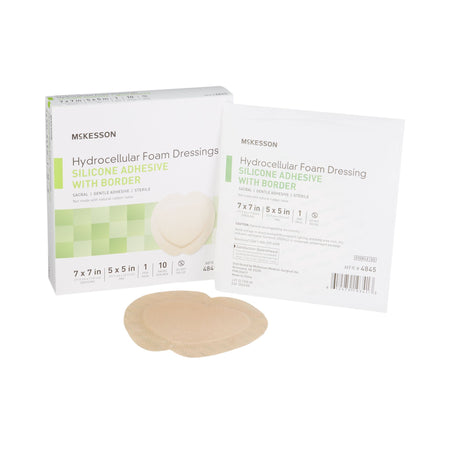 McKesson Silicone Adhesive with Border Silicone Foam Dressing, 7 x 7 Inch Sacral - Wound Care>Advanced Wound Care>Foam Dre...