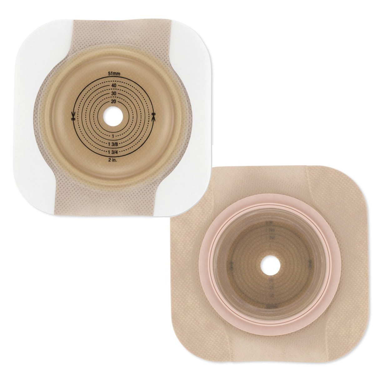 Hollister CeraPlus Skin Barrier, Soft Convex, Extended Wear Tape Borders, 2-1/4" Flange, Beige-"Ostomy Barrier New Image CeraPlus Trim to Fit, Extended Wear Adhesive Tape Borders 57 mm Flange Red Code System Up to 1-1/2 Inch Opening"