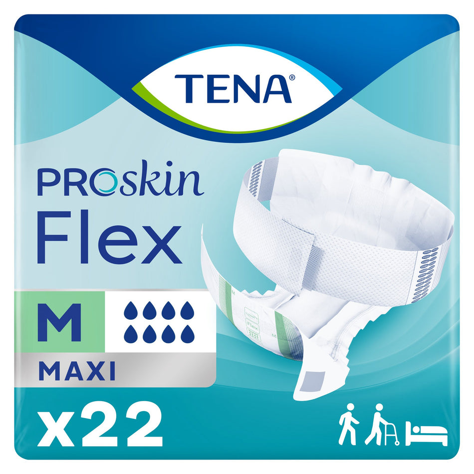 TENA ProSkin Flex Maxi Belted Incontinence Briefs, Medium-Unisex Adult Incontinence Belted Undergarment TENA ProSkin Flex Maxi Size 12 Disposable Heavy Absorbency