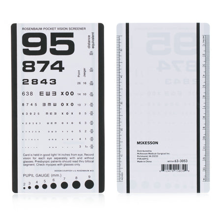 McKesson Eye Test Chart-Eye Chart McKesson 14 Inch Distance Acuity Test