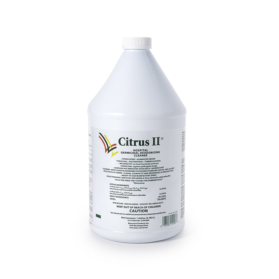 Citrus II Hospiral Germicidal Deodorizing Cleaner, 1 gal. Jug-Citrus II Surface Disinfectant Cleaner Germicidal Manual Pour Liquid 1 gal. Jug Citrus Scent NonSterile
