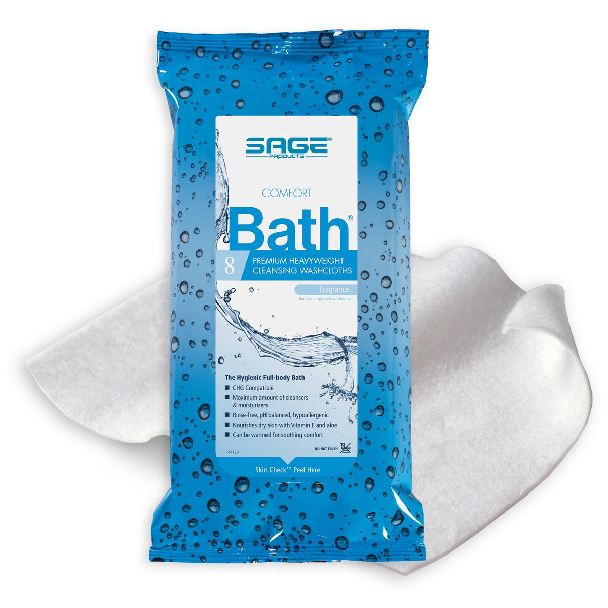 Comfort Bath Cleansing Washcloths, Heavyweight, Soft Pack-Rinse-Free Bath Wipe Comfort Bath Premium Heavyweight Soft Pack Scented 8 Count