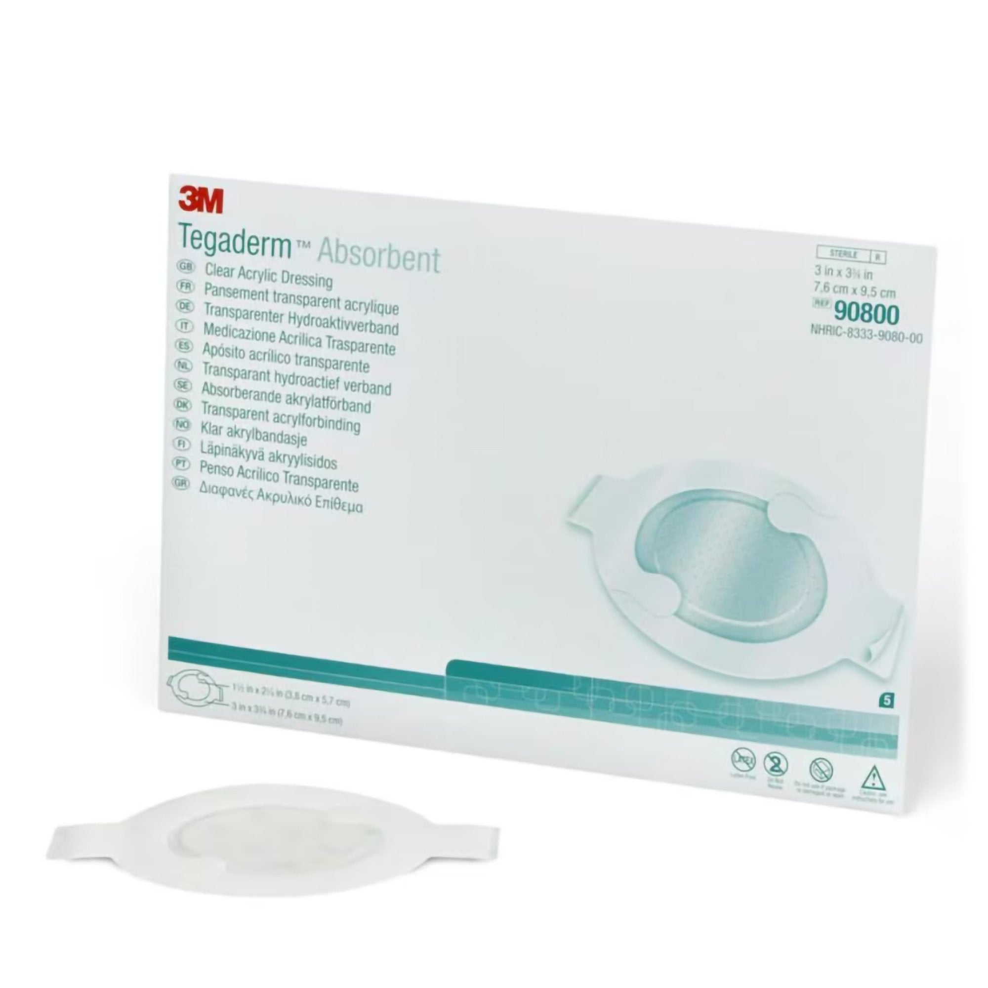 Absorbent Acrylic Transparent Film Dressing 3M™ Tegaderm™ Absorbent 3 X 3-3/4 Inch Frame Style Delivery Oval Sterile - Wou...