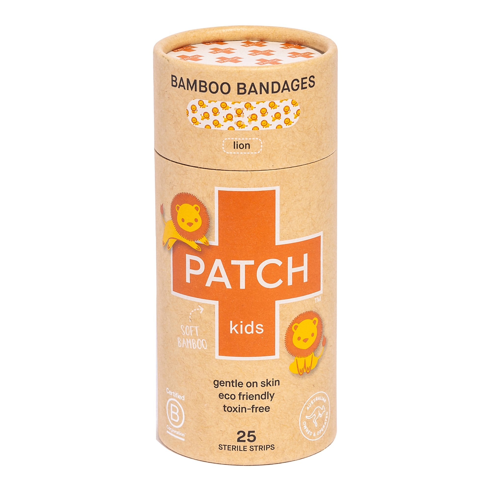 Patch Kids (Lion Design) Adhesive Strip, 3/4 x 3 Inch-Adhesive Strip Patch Kids 3/4 X 3 Inch Bamboo Rectangle Kid Design (Lion) Sterile