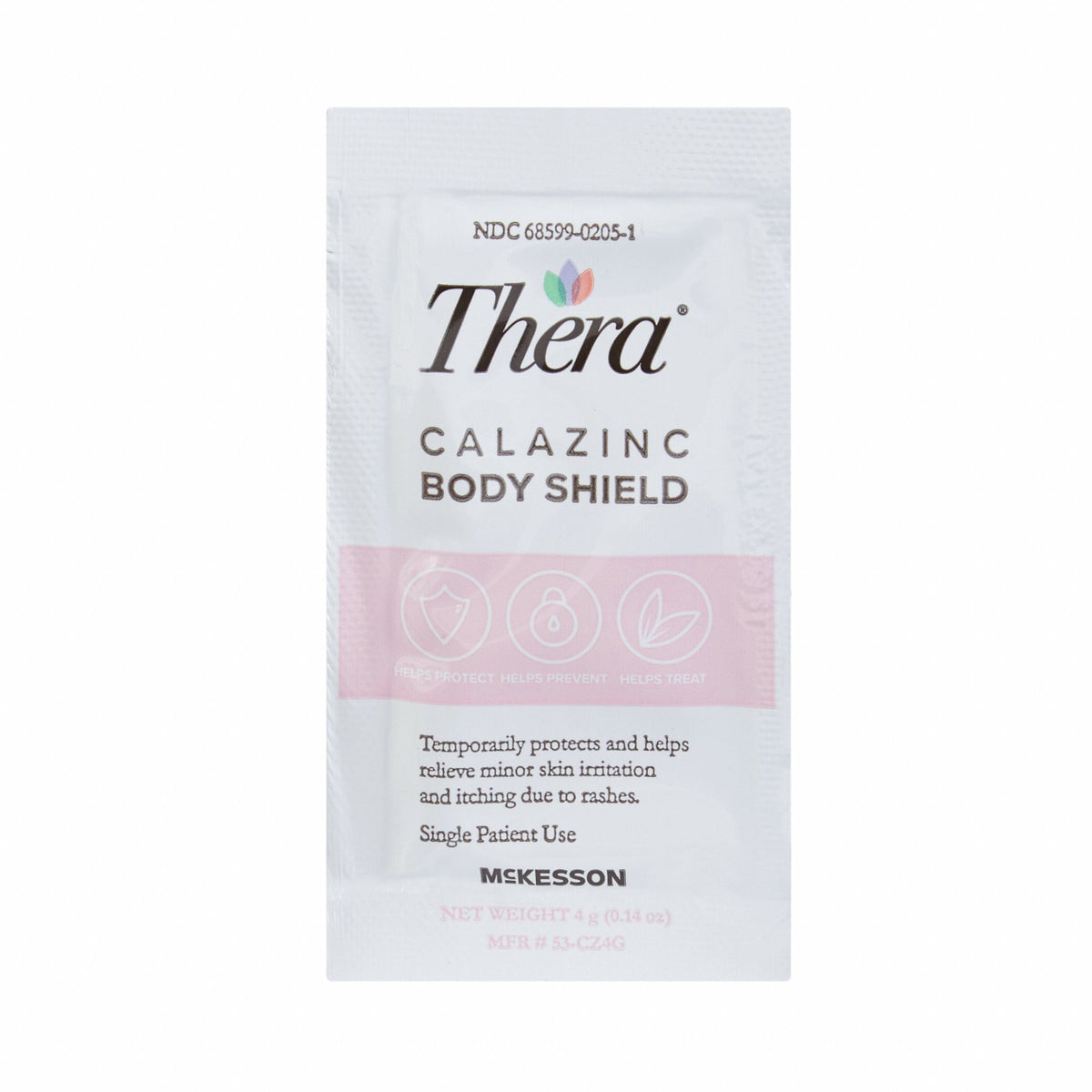 Thera Calazinc Body Shield Skin Protectant, 4 grams-Skin Protectant Thera Calazinc Body Shield 4 Gram Individual Packet Scented Cream