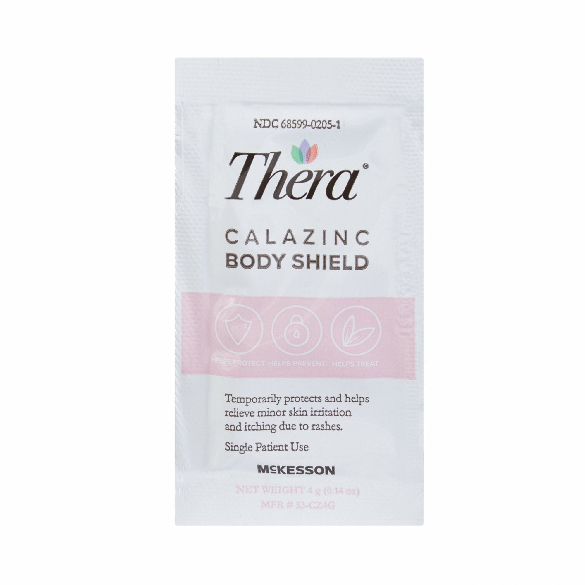 Thera Calazinc Body Shield Skin Protectant, 4 grams-Skin Protectant Thera Calazinc Body Shield 4 Gram Individual Packet Scented Cream