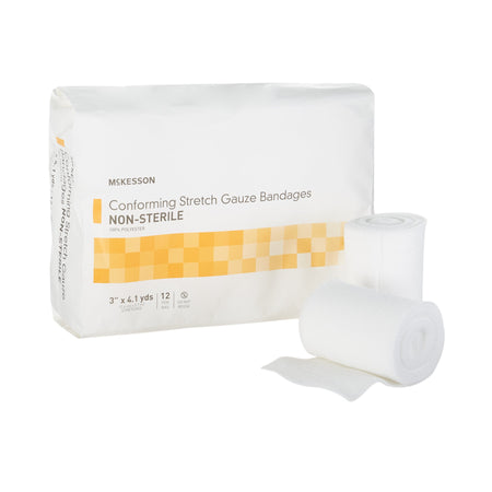 McKesson Conforming Bandage, 3 Inch x 4-1/10 Yard-Conforming Bandage McKesson 3 Inch X 4-1/10 Yard NonSterile 12 per Pack