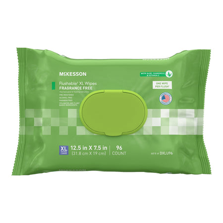 McKesson Flushable* Wet Wipes XL - Unscented, 96 Wet Wipes per Pack - Personal Hygiene>Skin Care>Personal Wipes - McKesson...