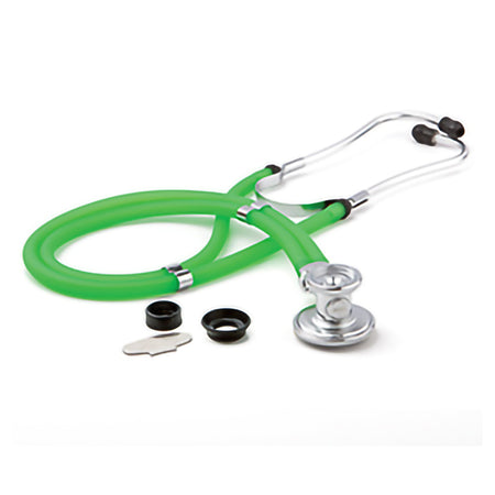 McKesson Sprague-Rappaport Stethoscope, 22 Inch, Green-Sprague Stethoscope McKesson Green 2-Tube 22 Inch Tube Double Sided Chestpiece