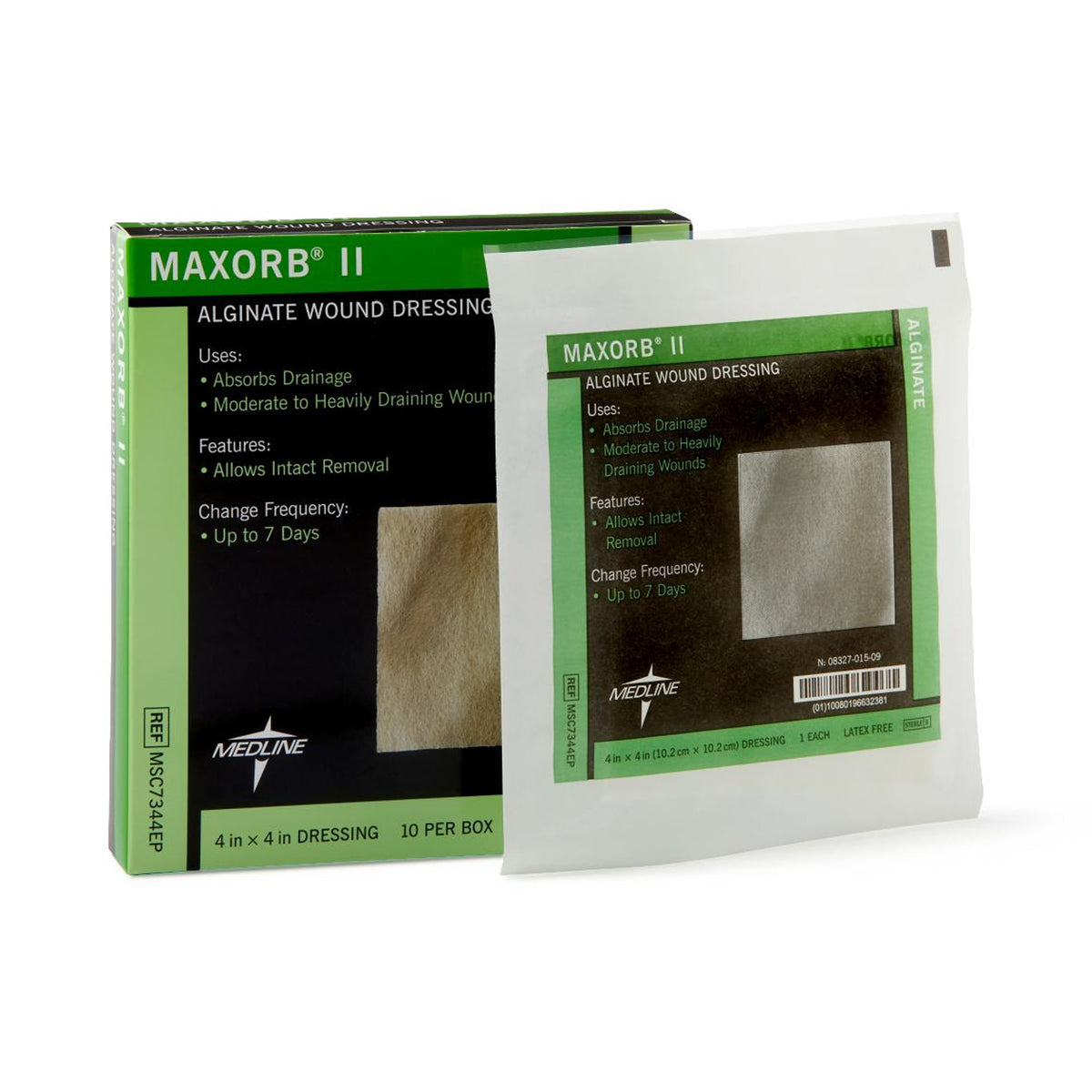 Maxorb II Alginate Dressing, 4 x 4 inch-Alginate Dressing Maxorb II 4 X 4 Inch Square